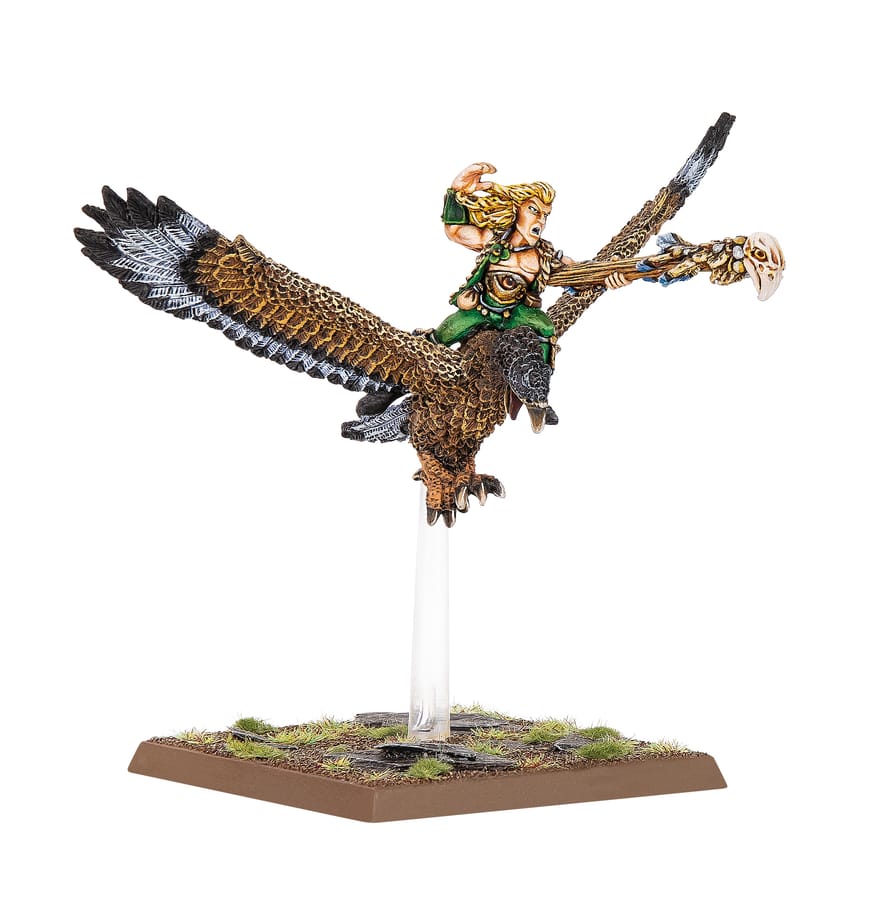 WarForge - Mage Elfe Sylvain sur Faucon de Guerre - Warhammer - Elfes Sylvains