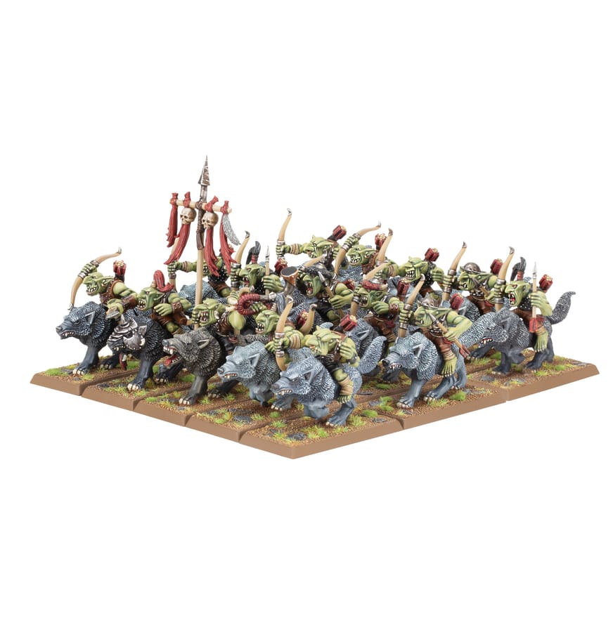 WarForge - Bandes de Gobelins sur Loups - Games Workshop orcs and goblins